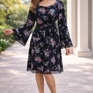 Torrid Black Floral Long Sleeve Dark Fairy Goth